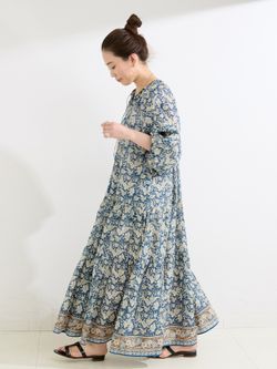 手洗い可 / プリントギャザーボリュームワンピースのコーディネート