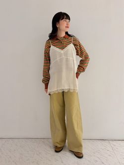 金子綾さん着用】レースキャミソールのコーディネートスナップ（YURA