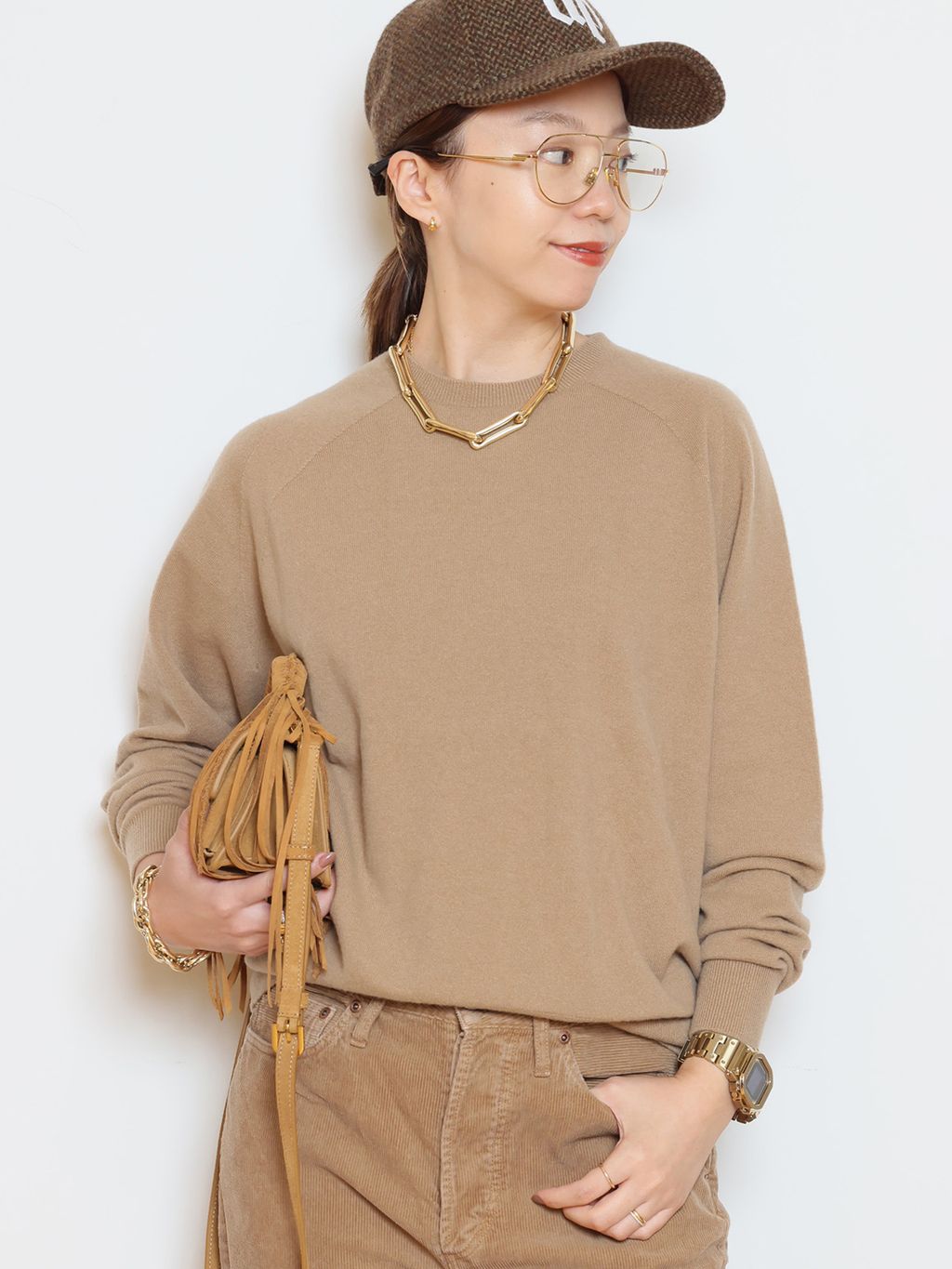 CAPRI クルーネックプルオーバーのコーディネートスナップ（HASE