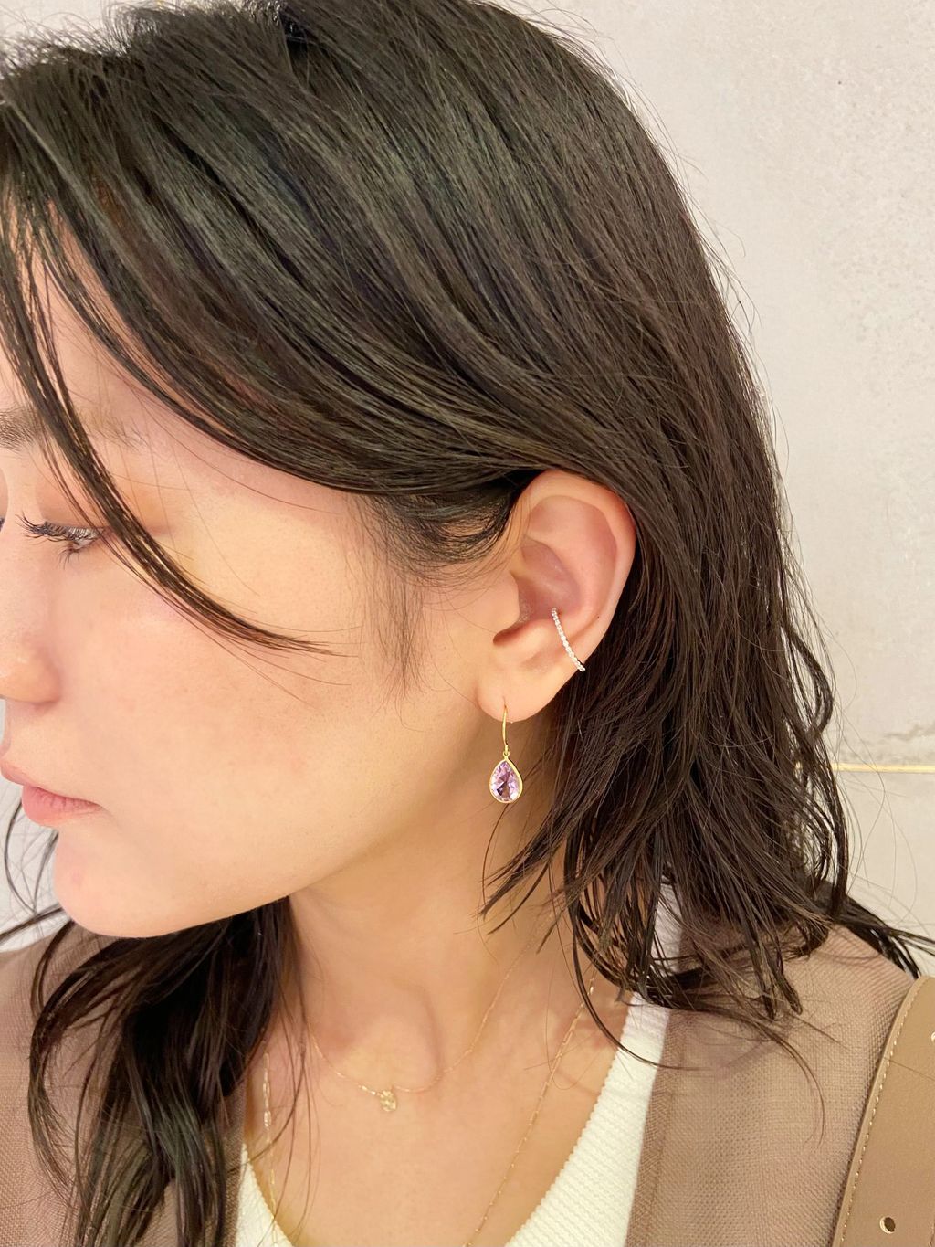 WEB限定予約》【SAMH by LILAS】ピンクアメジストピアス SVK18GP（両耳
