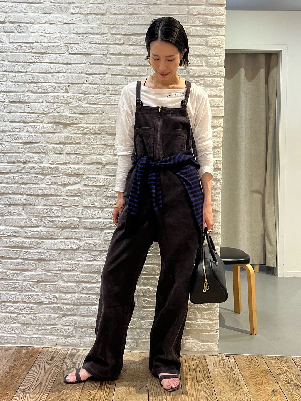 WHITE FIELD 別注コールオーバーオールのコーディネートスナップ（sawa