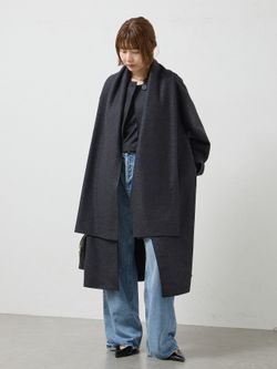 11366★年 バーバリーズ コート ×Harrods 英国製 ライナー付き HARRIS WHARF LONDON Women scarf coat light pressed wool コートの