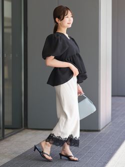WEB限定追加》【洗える】シアーノイズジャガードブラウスの