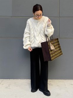 +81BRANCA/ハチイチブランカ SLOBE別注ケーブルハンドニット 81BRANCA/ハチイチブランカ SLOBE別注 ケーブルハンドニット