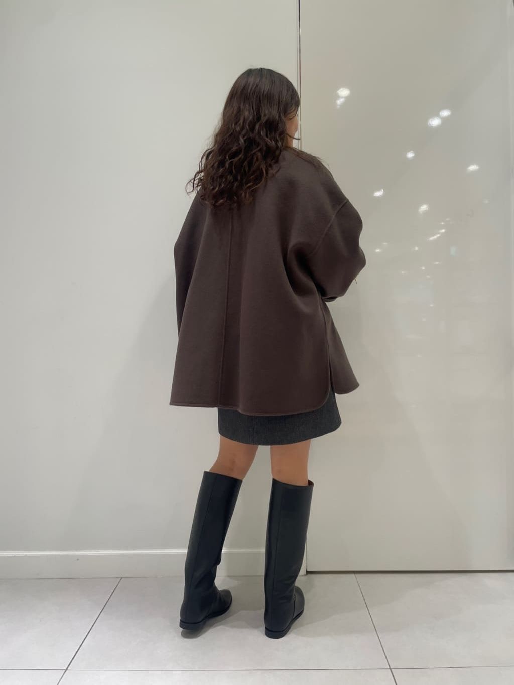 souple woolダブルフェイススタンドコートのコーディネートスナップ
