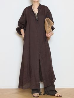 Col Pierrot/コル ピエロ】Ramie Volume Sleeve ワンピースの