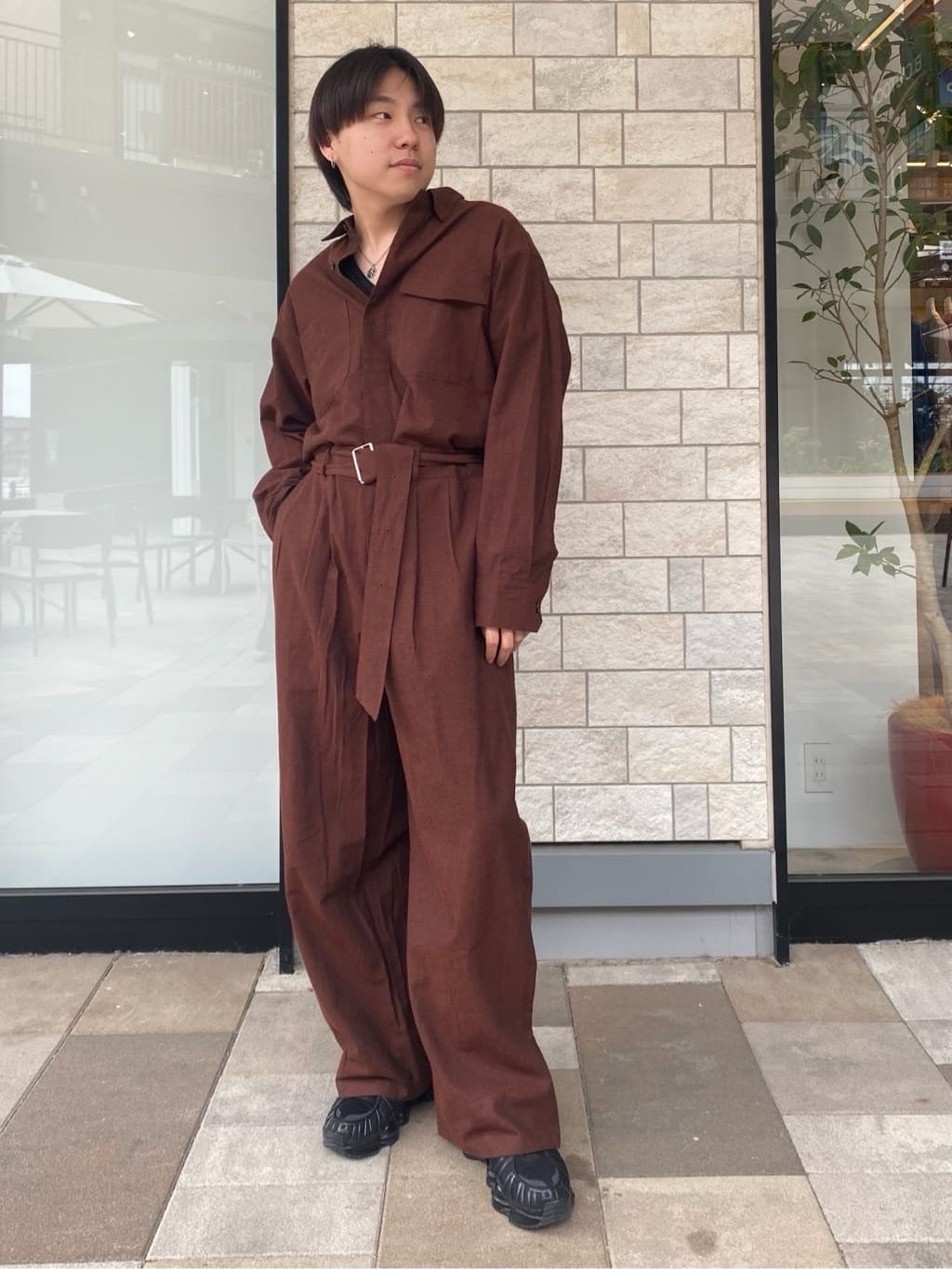 Deux Allures/ドゥ アリュール】シャンブレーオールインワンの