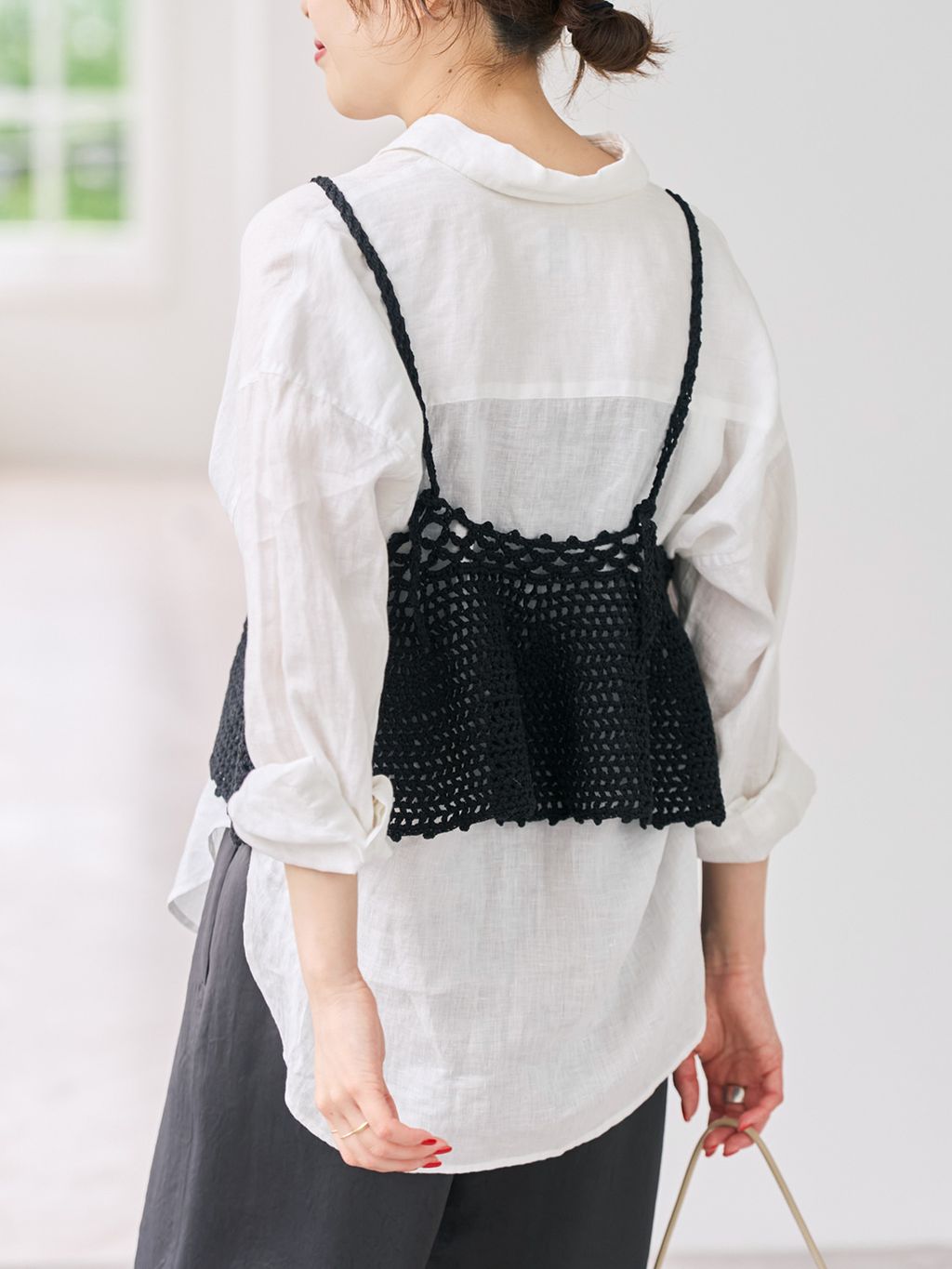 追加予約》クロシェニットキャミソールのコーディネートスナップ（Miho