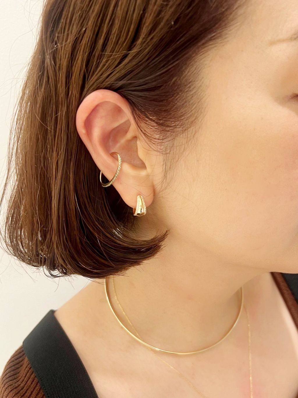 10th三日月サイドダイヤピアス K10（両耳）のコーディネートスナップ