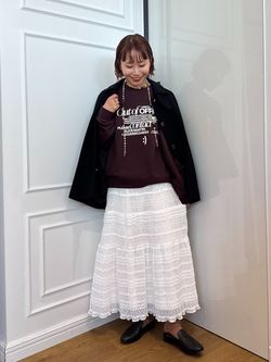 SLOBE IENA MAJOLICAティアプリーツスカート　black WEB限定/追加》MAJOLICAティアプリーツスカート（その他スカート