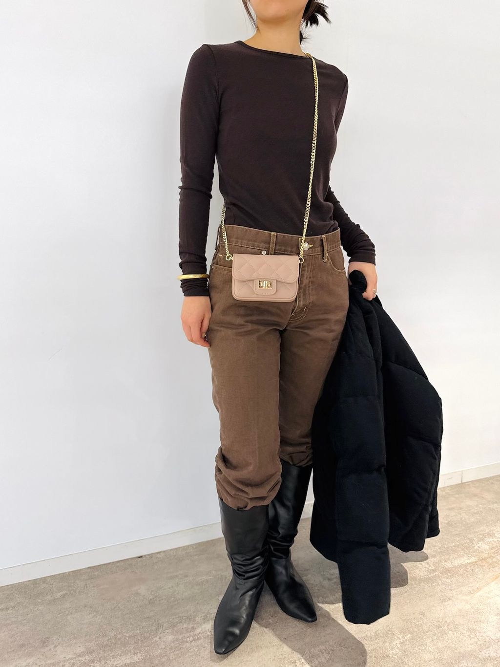SKIN for LULU】warm long rib teeのコーディネートスナップ（miyu