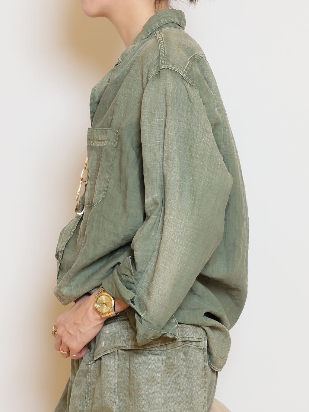 HERILL/ヘリル】HBT linen カーゴパンツのコーディネートスナップ