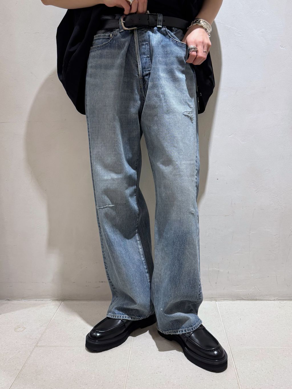 13OZ クラッシュダメージデニムのコーディネートスナップ（Y.K