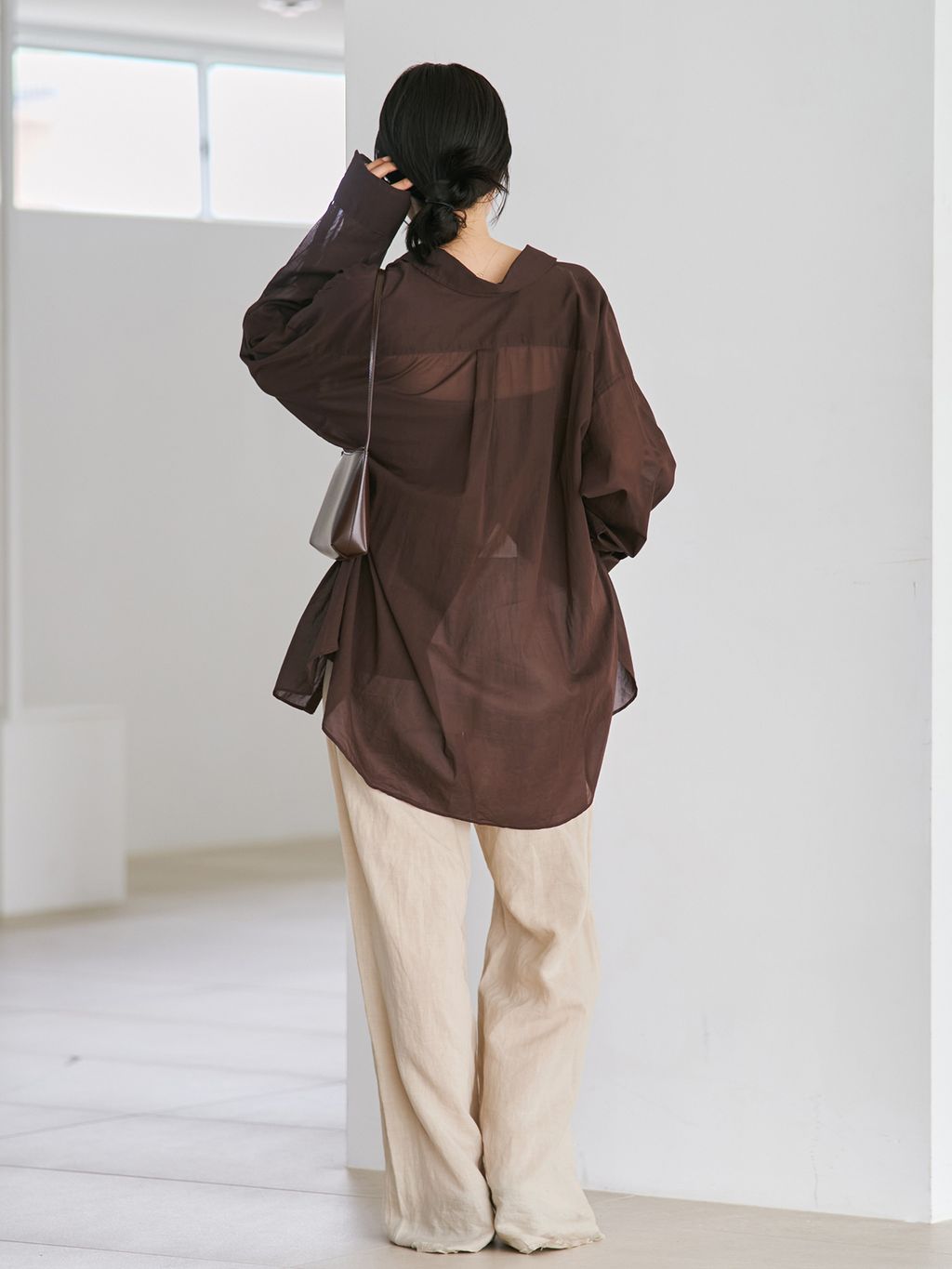 new cotton sheer シャツのコーディネートスナップ（risa）｜Plage