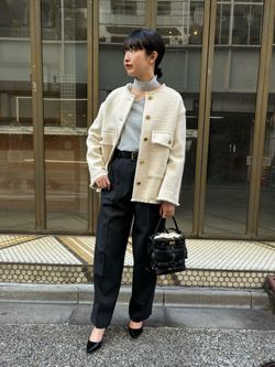 GIOLICA MIXツイードWIDEジャケットのコーディネートスナップ
