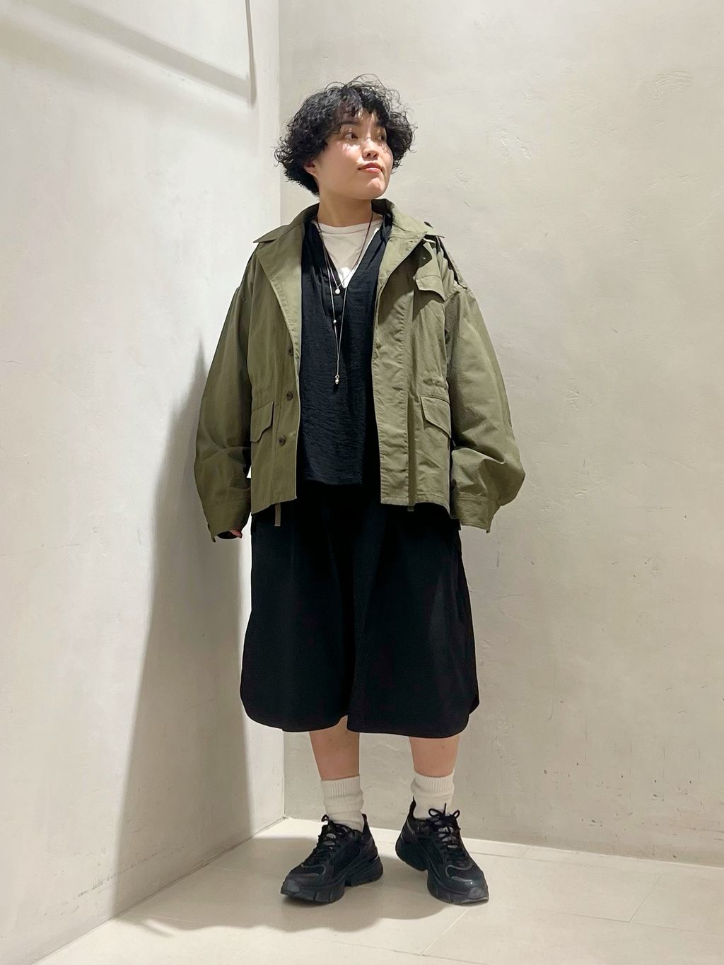 TCメモリーギャザーハーフパンツのコーディネートスナップ（MM