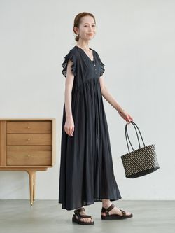 コットンボイルフリルワンピースのコーディネートスナップ（hareko