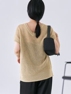 2WAY カタアゼ KNIT ベストのコーディネートスナップ（midori）｜Plage