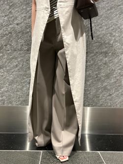 セットアップ対応》【洗える】麻ストレッチロングジレワンピースの
