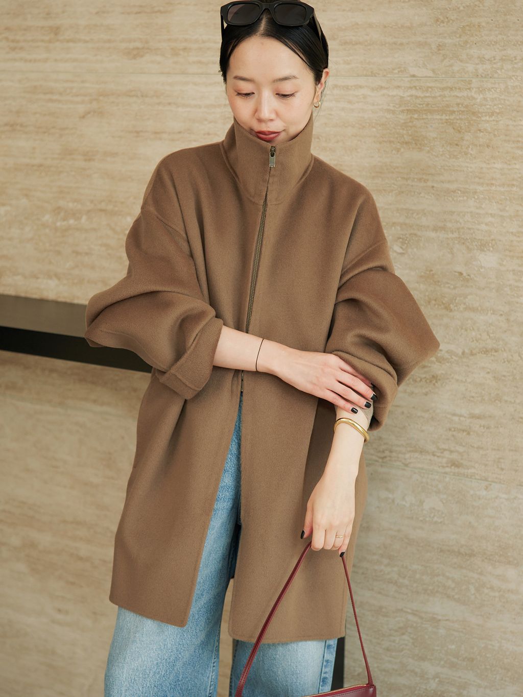 予約》HAMILTON zip up コートのコーディネートスナップ（midori