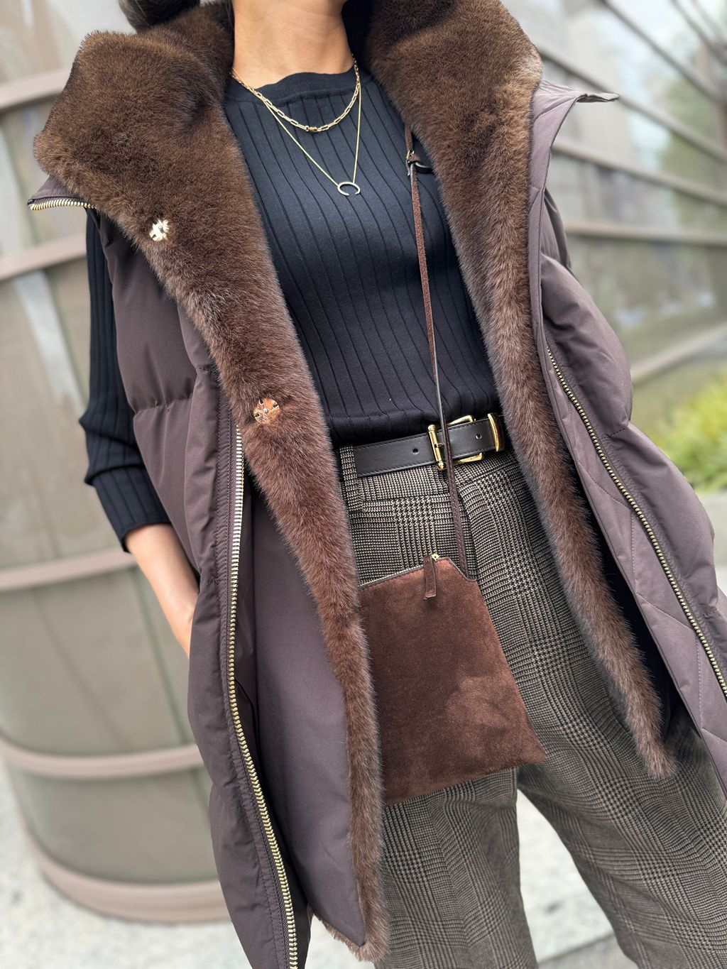 LOU ANDREA/ルー アンドレア】 FAKE MINK VESTのコーディネート