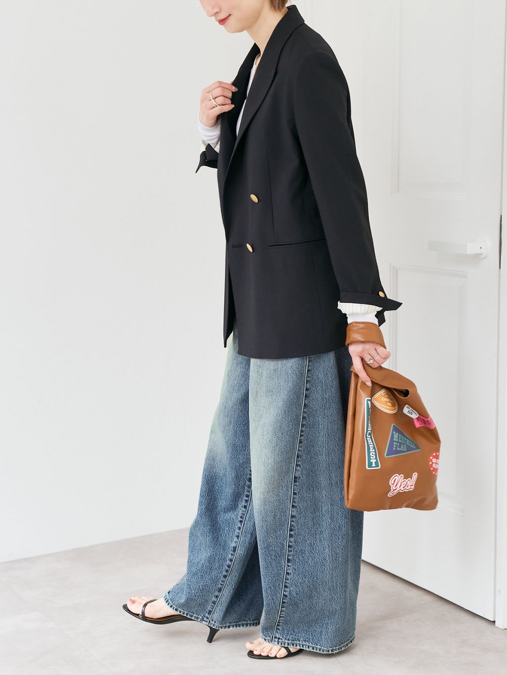 ecomamaスピックアンドスパンプレーンウィーブダブルブレストジャケット Spick & Span｜《新色有り / 追加》プレーンウィーブダブルブレスト