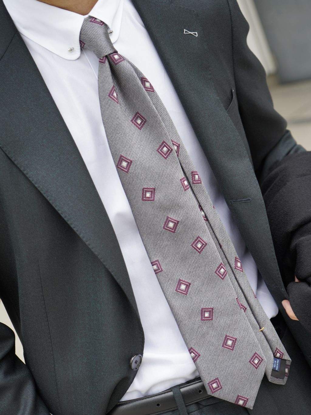 FRANCO BASSI (フランコ バッシ) Square Patterned タイの