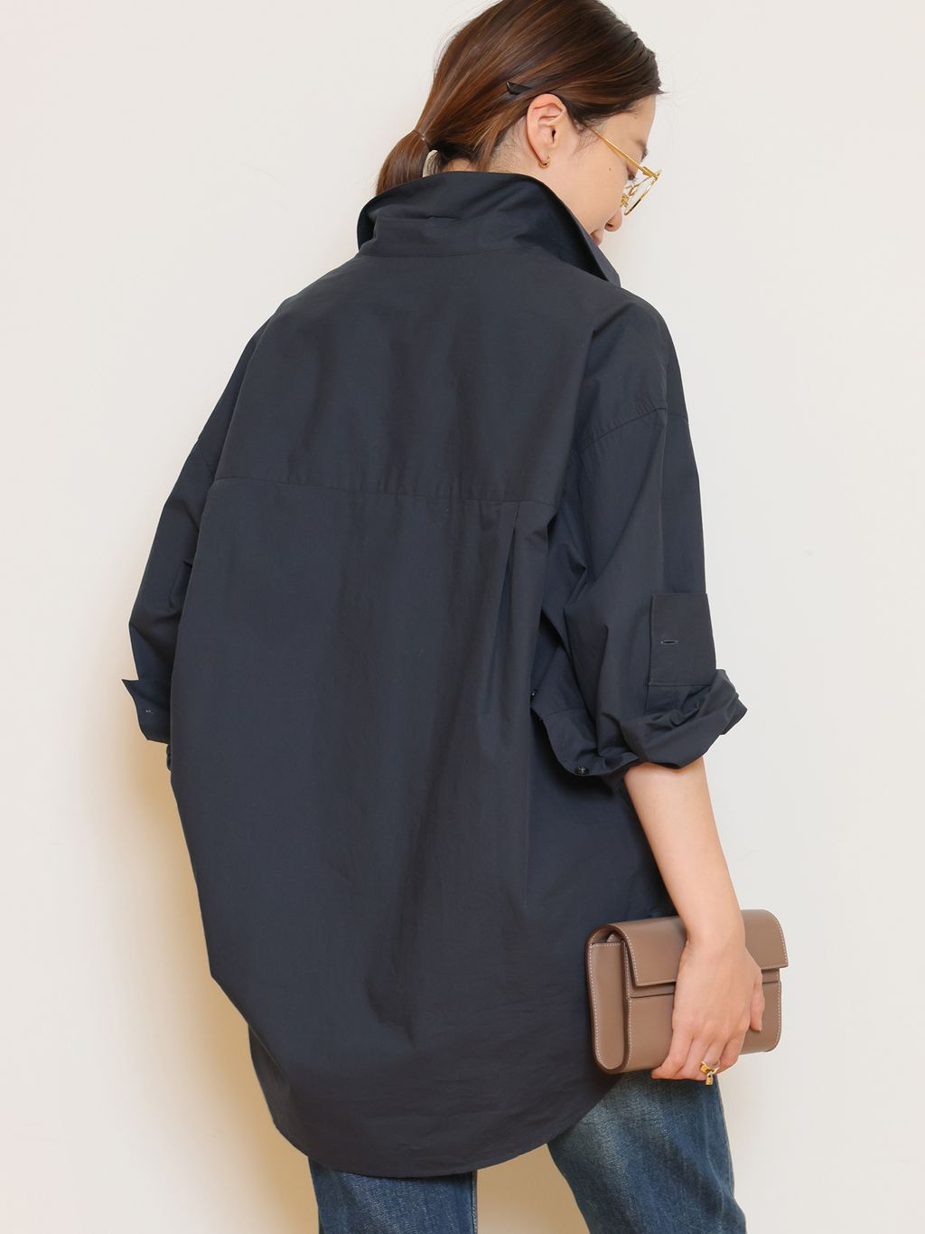 MUSE de Deuxieme Classe OneTeaSpoon シャツ MUSE de Deuxieme classe」 長袖シャツ FREE ネイビー レディース MUSE