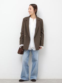 □エンブロイダリーブラウスのコーディネートスナップ（nakajima