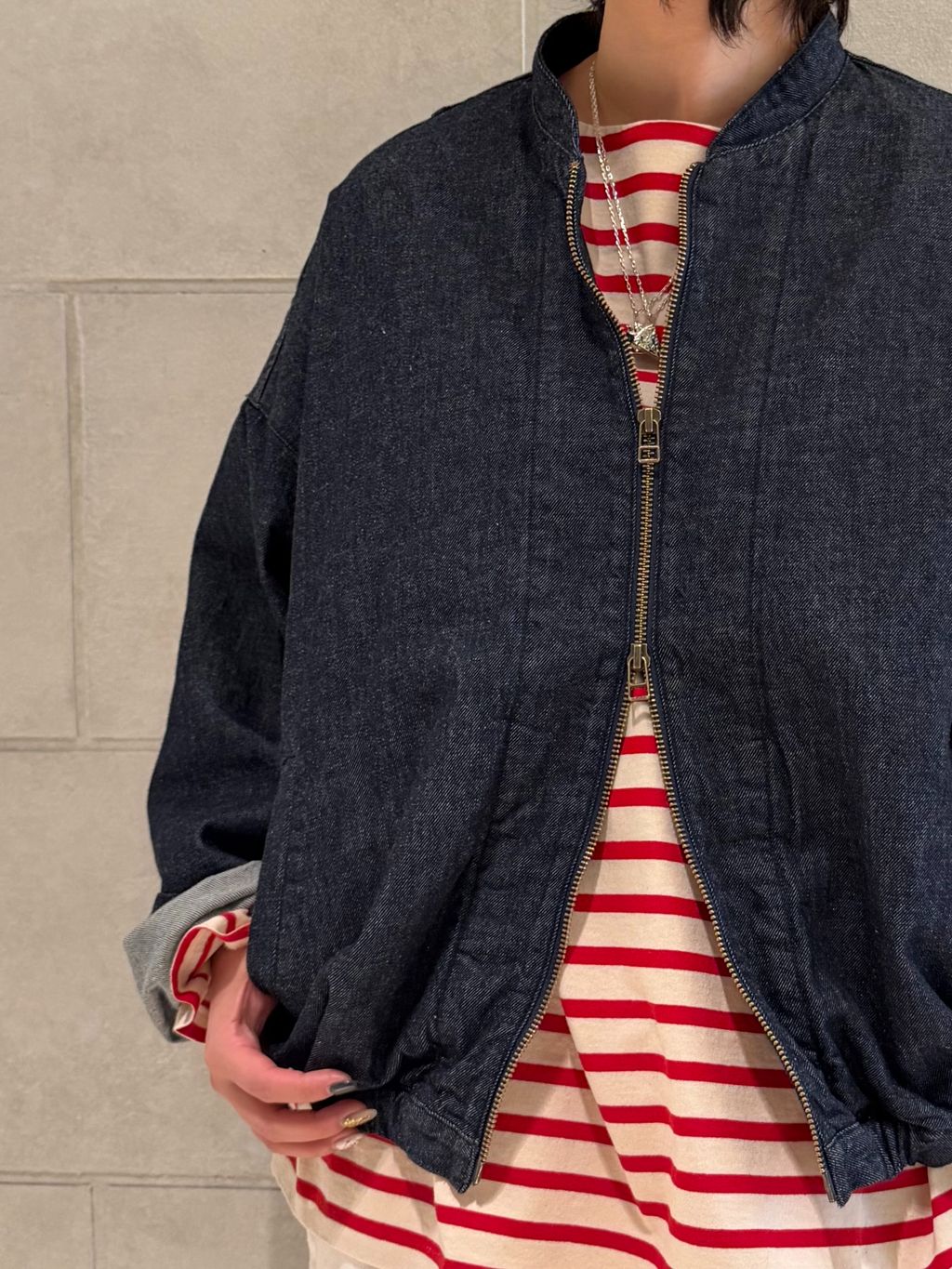 10OZデニム イージーブルゾンのコーディネートスナップ（AT）｜journal