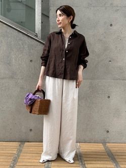 リネンワイドショートシャツのコーディネートスナップ（yodo）｜IENA 