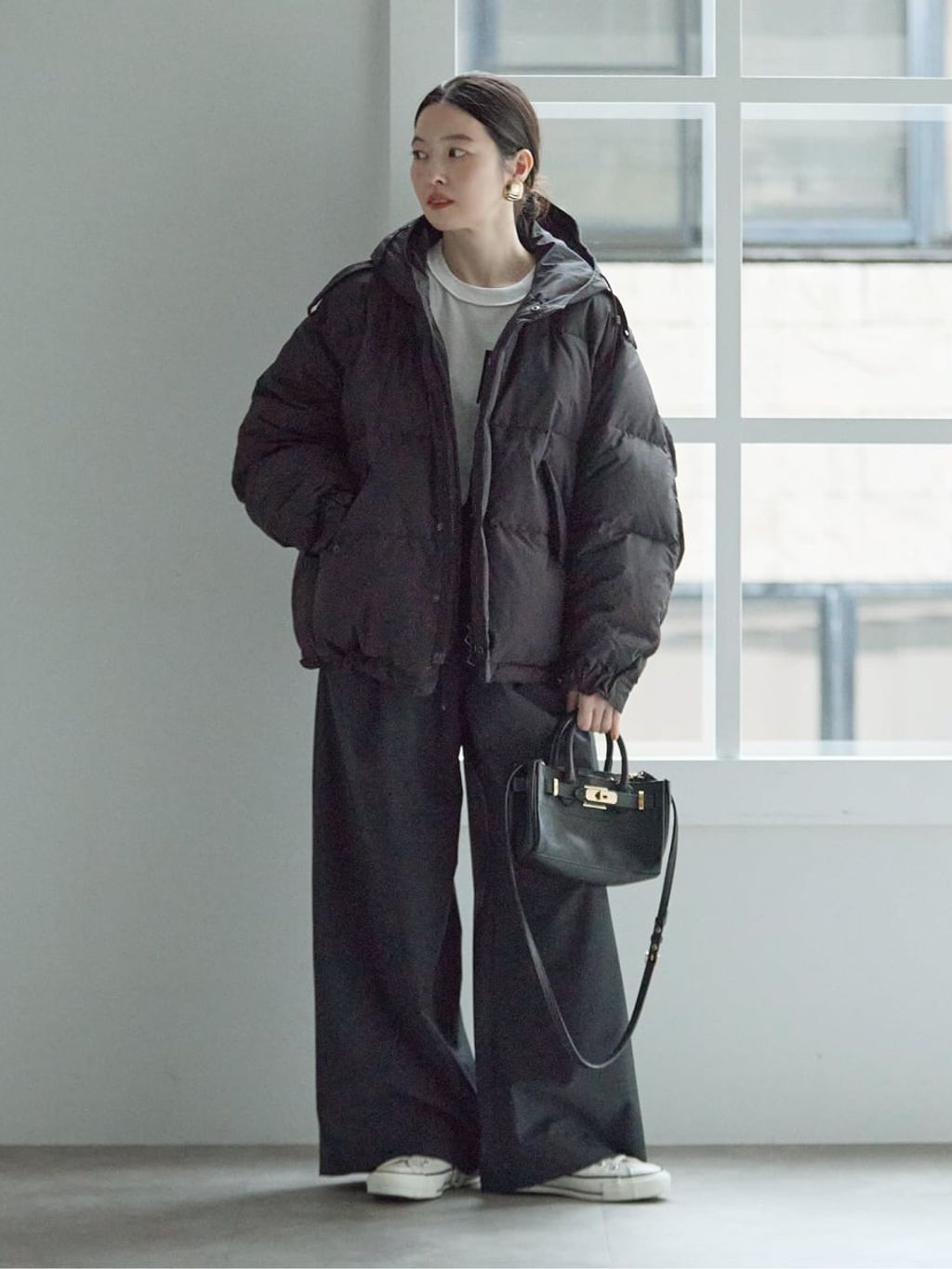 専用STAMMBAUM×L’ESSAGE ボア ダウン ジャケット 38 黒 日 追加予約》STAMMBAUM*L'ESSAGEショートダウンコートのコーディネート