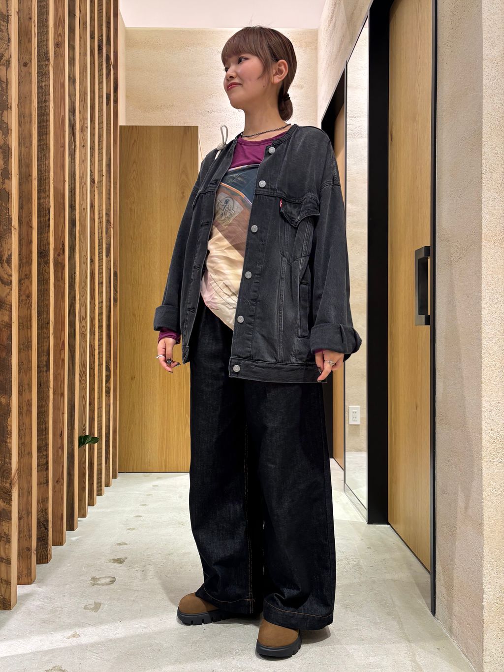別注【LEVI'S】COLLARLESS XL TRUCKER BK：デニムジャケットの