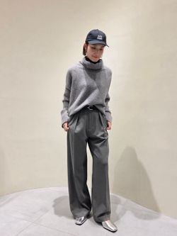 追加》フォックスウールミックスロングリブタートルプルオーバーの