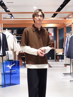 AURALEE (オーラリー) TUSSAH SILK COTTON MESH KNIT SKIPPER POLOの