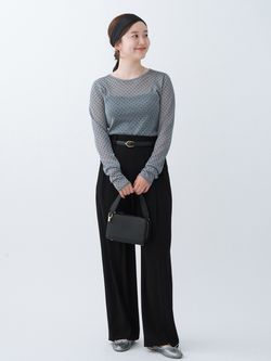 IENA/フロッキードット シアー プルオーバー 追加3》フロッキードット シアー プルオーバー（ニット／セーター