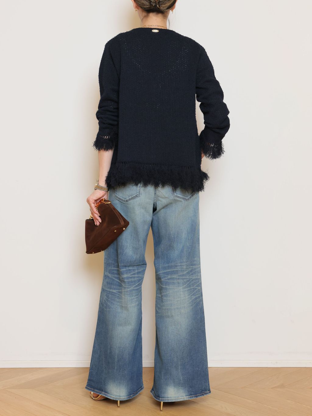 MUSE MIXTWEED KNIT ジャケット MIXTWEED KNIT ジャケットのコーディネートスナップ（MUSE）｜MUSE de