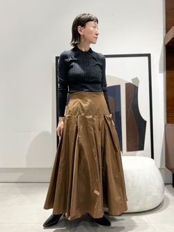 【IENA LA BOUCLE】ポリエステルタフタボリュームスカート IENA LA BOUCLE ポリエステルタフタボリュームスカート（ロング