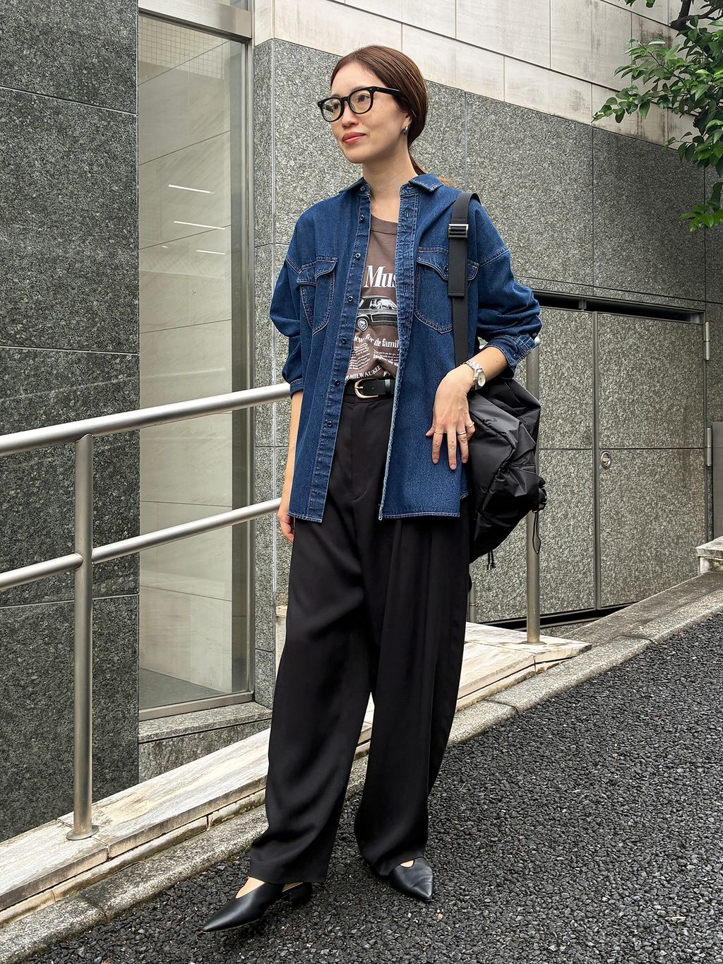 WEB限定/追加》LE DENIM BDUデニムシャツのコーディネートスナップ