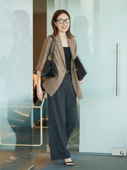 WEB限定/追加》リネンレーヨンハーフスリーブジャケットの