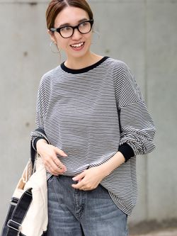 ≪追加予約≫ミジンボーダーロンTのコーディネートスナップ（tomo