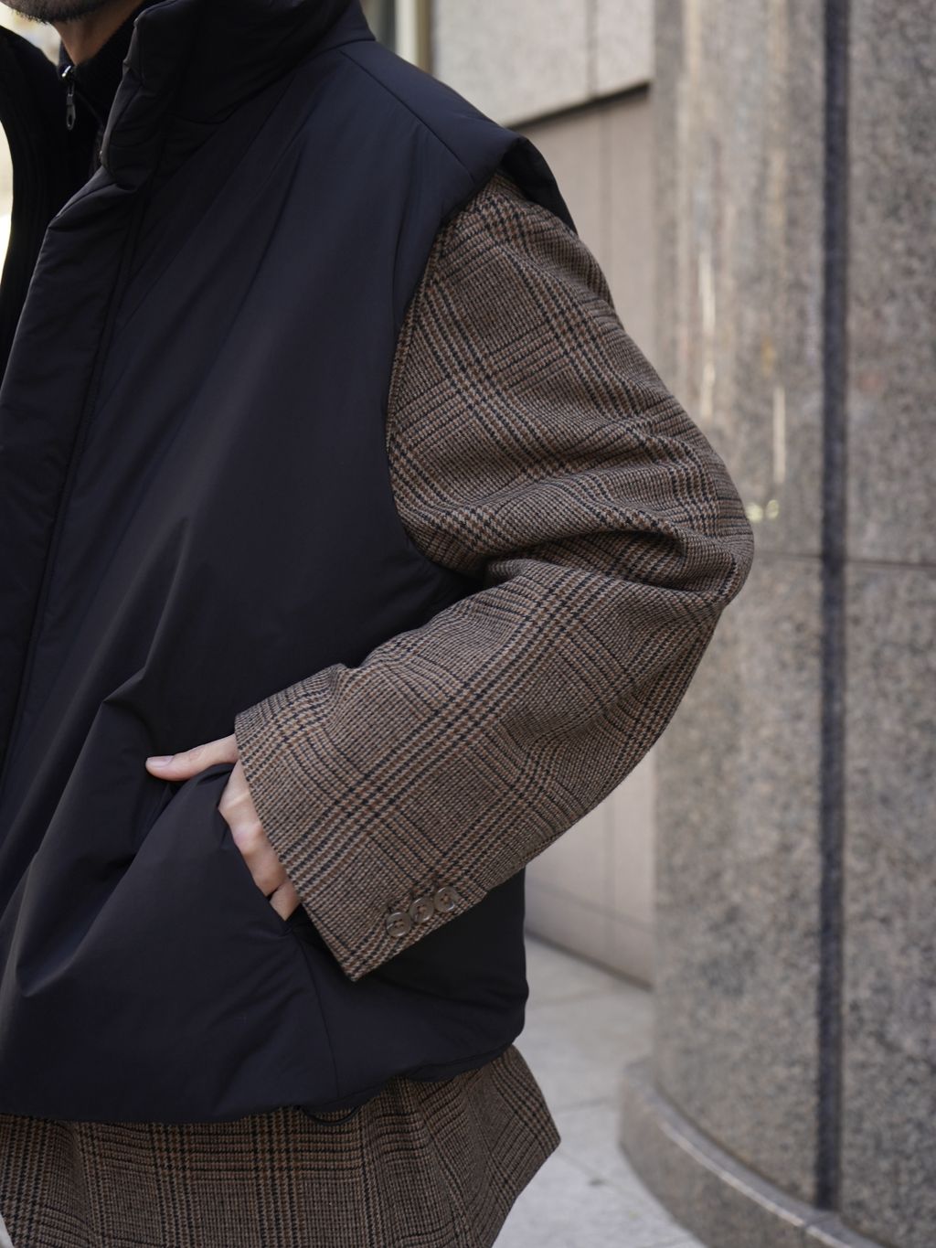 N.HOOLYWOOD（N.ハリウッド）PUFFER VESTのコーディネートスナップ