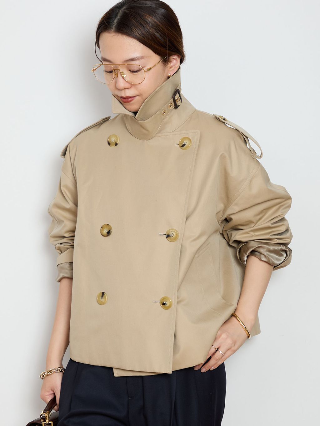 OPTIMOクルーネックプルオーバーのコーディネートスナップ（HASE