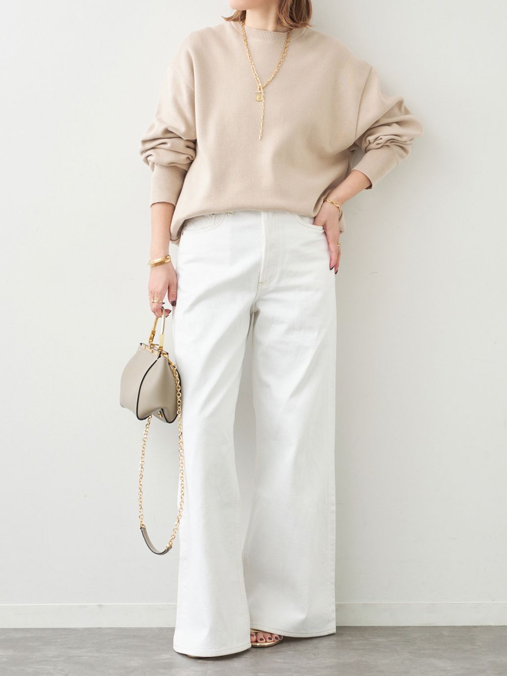 SMOOTH TOP クルーネック プルオーバーのコーディネートスナップ（MIZU