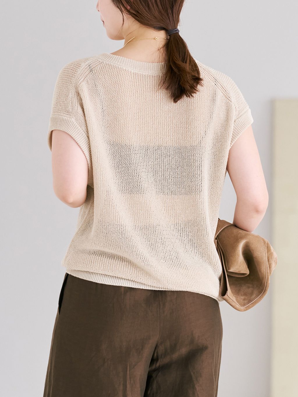 plage 2WAY カタアゼ KNIT ベスト 2WAY カタアゼ KNIT ベストのコーディネートスナップ（chihiro