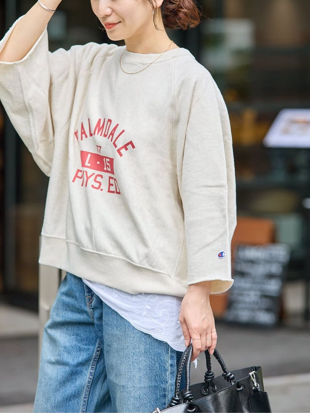 予約》別注【CHAMPION/チャンピオン】 for JS C/N HALF SLEEVE SWEATの