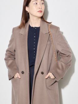 カシミヤMIXウールチェスターコートのコーディネートスナップ