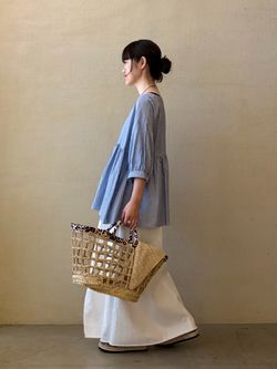 タイプワッシャーギャザーブラウスのコーディネートスナップ（A.S