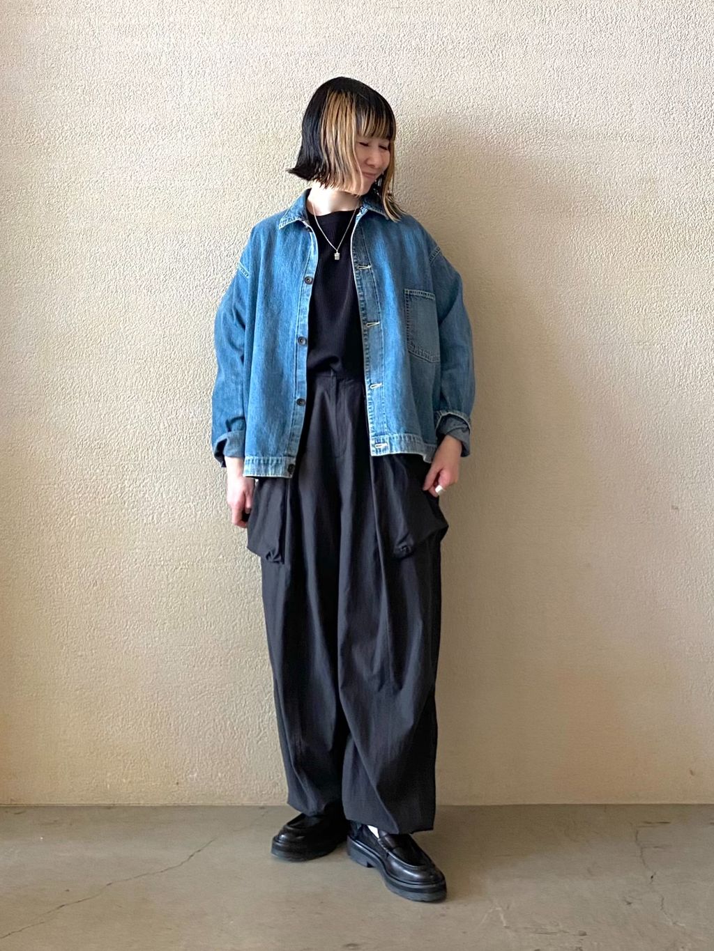 chimala】for luxe DENIM SHIRT JACKET（045）のコーディネート