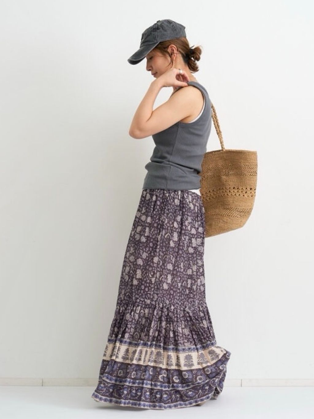 INDIAN LONG SKIRTのコーディネートスナップ（PR Sasaki）｜L